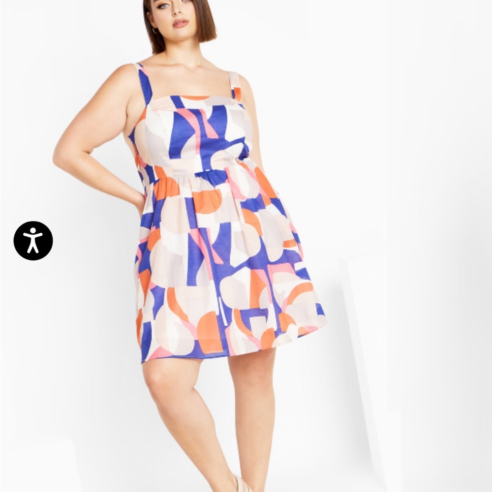 Colorful Abstract Print Dress